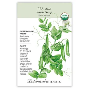 Pea Snap Sugar Snap Organic Seed Pack