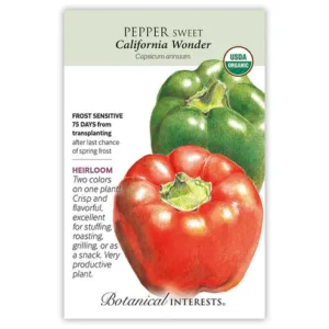 Pepper Sweet California Wonder Organic Seed Pack