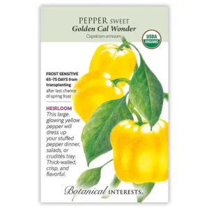 Pepper Sweet Golden Cal Wonder Organic Seed Pack