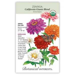 Zinnia California Giants Blend Organic Large Seed Pack