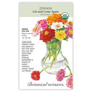 Zinnia Cut And Come Again Organic Large Seed Pack